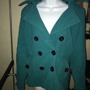 Green hooded jacket